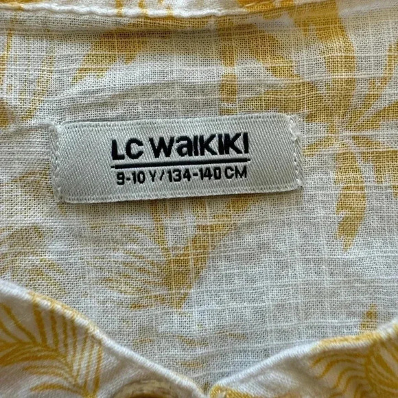 LC Waikiki Kids Collar Palm Tree Short Sleeve Poplin Boy's Shirt SZ 9-10 #2221 - Picture 6 of 9